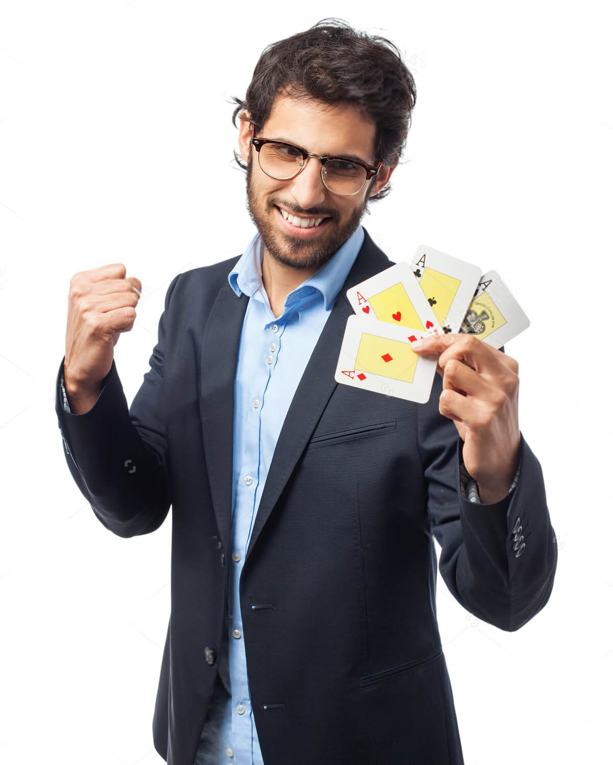 Man with cards.